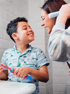 brushing and flossing